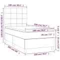 cadre de lit avec matelas Noir 100x200 cm Velours