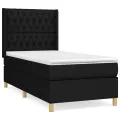 cadre de lit avec matelas Noir 100x200 cm Tissu
