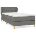 cadre de lit avec matelas Gris foncé 100x200cm Tissu