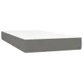 cadre de lit avec matelas Gris foncé 100x200cm Tissu