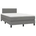 cadre de lit et matelas et LED Gris foncé 120x200 cm