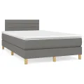 cadre de lit avec matelas Gris foncé 120x200cm Tissu