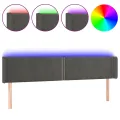 Tête de lit à LED Gris foncé 163x16x78/88 cm Velours