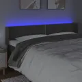 Tête de lit à LED Gris foncé 163x16x78/88 cm Velours