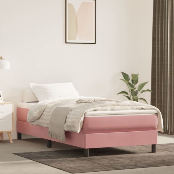 Matelas de lit à ressorts ensachés Rose 90x190x20 cm Velours