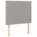 cadre de lit avec matelas Gris clair 90x200 cm Tissu
