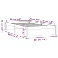 Cadre de lit bois massif 90x190 cm simple