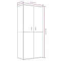 Armoire à chaussures Chêne fumé 80x39x178 cm Bois d'ingénierie