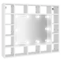 Armoire de miroir avec LED Blanc 91x15x76,5 cm