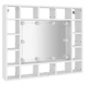 Armoire de miroir avec LED Blanc 91x15x76,5 cm