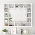 Armoire de miroir avec LED Blanc 91x15x76,5 cm