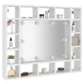 Armoire de miroir avec LED Blanc 91x15x76,5 cm