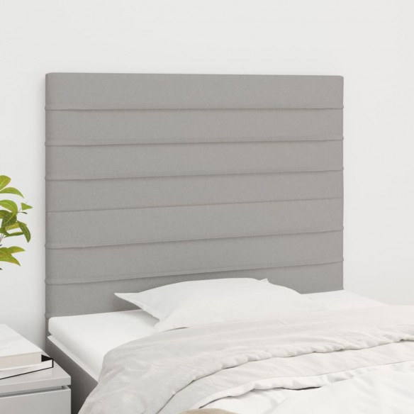 Têtes de lit 2 pcs Gris clair 100x5x78/88 cm Tissu