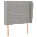 Tête de lit avec oreilles Gris clair 103x23x118/128 cm Tissu