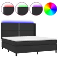 cadre de lit matelas LED Noir 160x200cm Similicuir