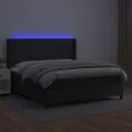 cadre de lit matelas LED Noir 160x200cm Similicuir