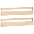 Étagères à chaussures murales 2 pcs 110x9x23 cm Pin massif
