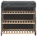 Armoire à chaussures avec housse Gris 79x40x80 cm  Tissu