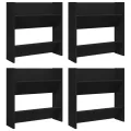 Armoires à chaussures murales 4 pcs Noir 60x18x60 cm Aggloméré