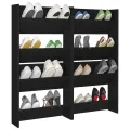 Armoires à chaussures murales 4 pcs Noir 60x18x60 cm Aggloméré