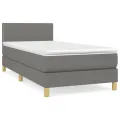 cadre de lit avec matelas Gris foncé 90x200 cm Tissu