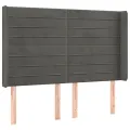 cadre de lit matelas et LED Gris foncé 140x190 cm