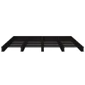 Lit de palette noir 120x190 cm Bois pin massif Petit Double