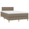 cadre de lit avec matelas LED Taupe 120x200 cm Tissu
