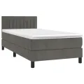 cadre de lit et matelas et LED Gris foncé 80x200cm