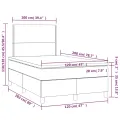 cadre de lit avec matelas Bleu 120x200 cm Tissu
