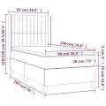 cadre de lit et matelas Gris foncé 90x190 cm Tissu