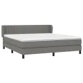 cadre de lit avec matelas Gris foncé 180x200cm Tissu