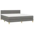 cadre de lit et matelas et LED Gris foncé 180x200 cm