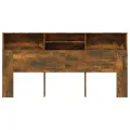 Armoire de tête de lit Chêne fumé 200x19x103,5 cm