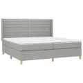 cadre de lit matelas LED Gris clair 200x200 cm Tissu