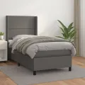 cadre de lit avec matelas Gris 100x200 cm Similicuir