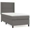 cadre de lit avec matelas Gris 100x200 cm Similicuir