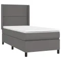 cadre de lit avec matelas Gris 100x200 cm Similicuir