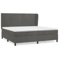 cadre de lit et matelas Gris foncé 200x200cm Velours