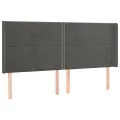 Tête de lit avec oreilles Gris foncé 203x16x118/128 cm Velours