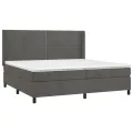 cadre de lit matelas et LED Gris foncé 200x200 cm