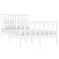 Cadre de lit Blanc Bois massif 120x190 cm Petit Double
