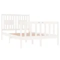 Cadre de lit Blanc Bois massif 120x190 cm Petit Double