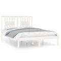 Cadre de lit Blanc Bois de pin massif 120x200 cm