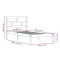 Cadre de lit Blanc Bois de pin massif 90x200 cm