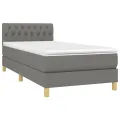 cadre de lit avec matelas et LED Gris foncé 90x200cm