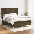 cadre de lit avec matelas Marron foncé 140x200 cm
