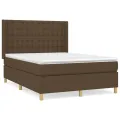 cadre de lit avec matelas Marron foncé 140x200 cm