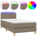 cadre de lit avec matelas LED Taupe 80x200 cm Tissu