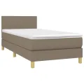 cadre de lit avec matelas LED Taupe 80x200 cm Tissu